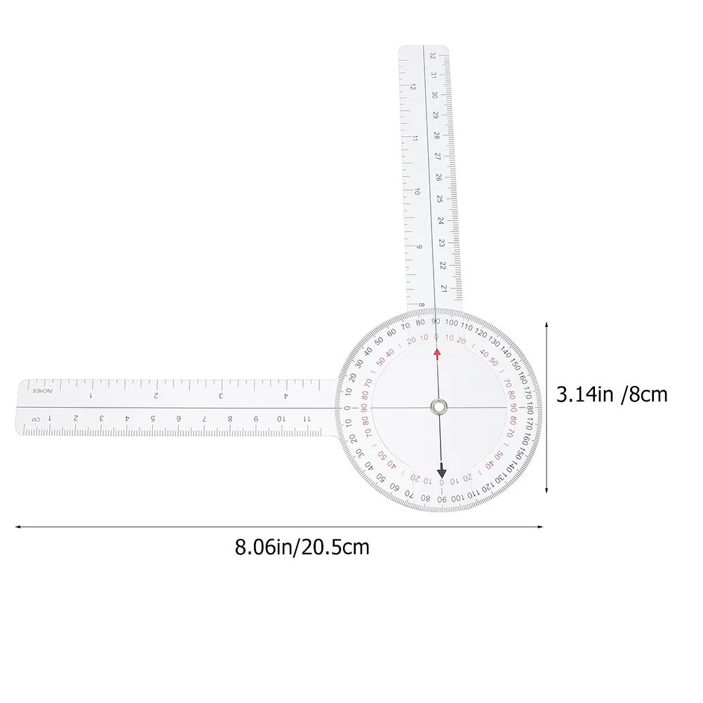 2pcs Transparent Angle Ruler Goniometer For Drafting Measuring Engineering Architecture Plastic Protractor Rotatable Scale Swing