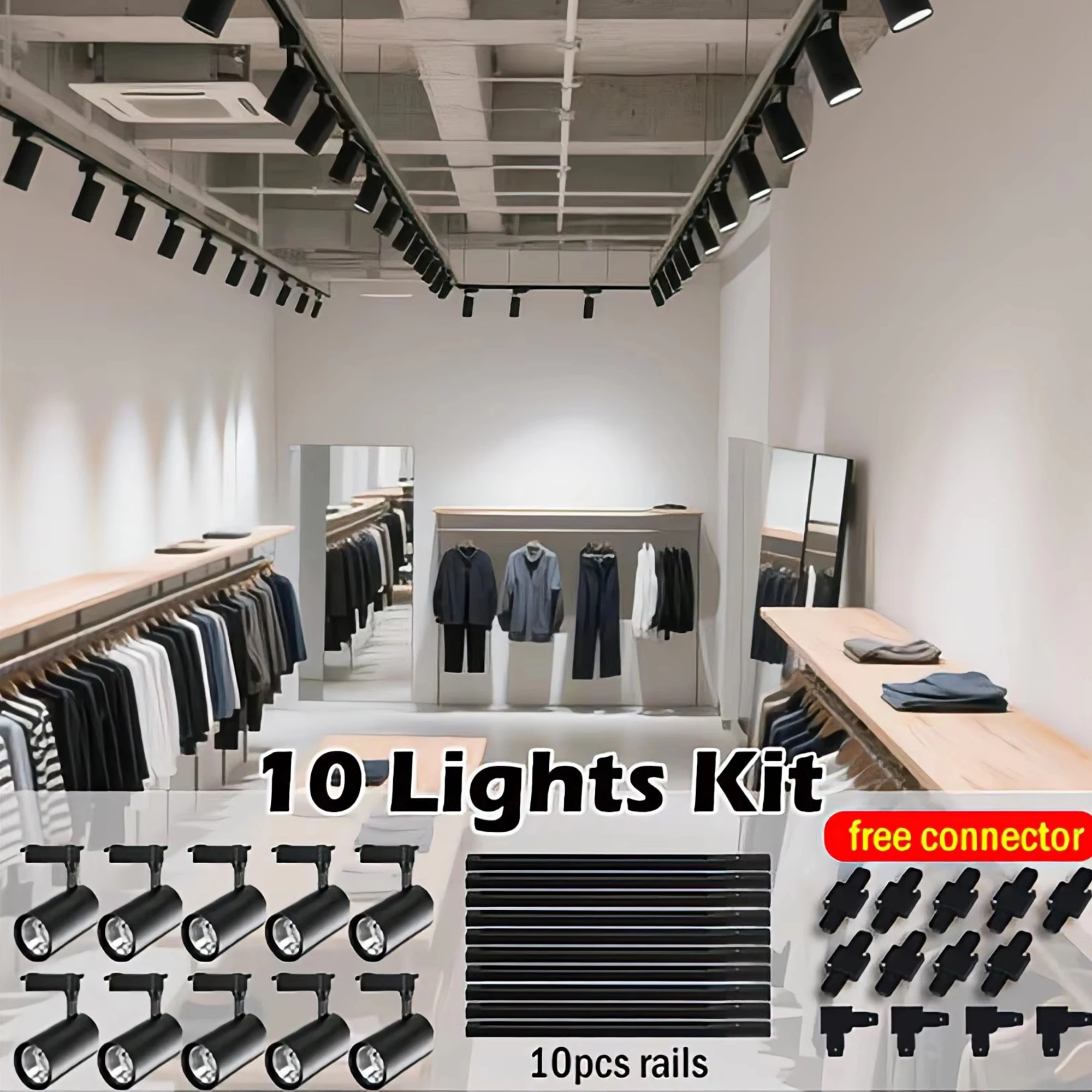 Led Track Light Set Ceiling Lamps Rail Lighting 220V Led Track Lamp Rail Light Spot Light Led Lights for Kitchen Shop Store Home