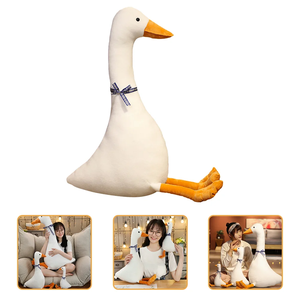 

2 Pcs Stuff Animal Big White Goose Stuffed Animals Plush Cartoon Toy Child