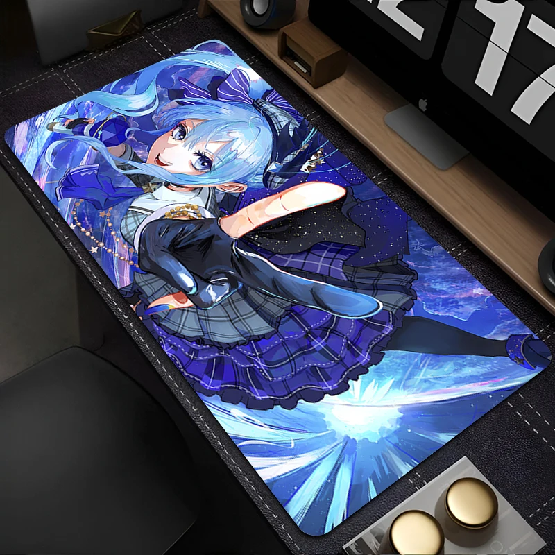 Hoshimachi Suisei Kawaii Mouse Pad PC Hololive Gamer Cabinet Keyboard Rug Laptop Cute Anime Girl Mousepad XXL Extended Desk Mat