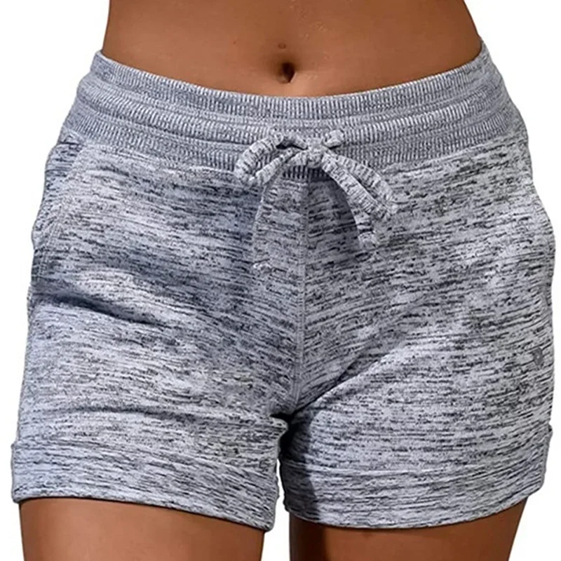 ฤดูร้อนของผู้หญิงยืดหยุ่น - กางเกงขาสั้นเอวแข็งสําหรับโยคะยิมจ๊อกกิ้งต้องมีกับกางเกงวอร์มที่มีเสน่ห์พอดีสบาย