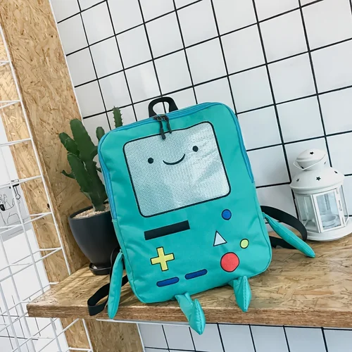 Imagen 2 del producto Mochilas con diseño de robot creativo para firls, mochila con patrón de consola de juegos divertidos para mujer, bonita mochila de lona con dibujos animados, bolsa de viaje