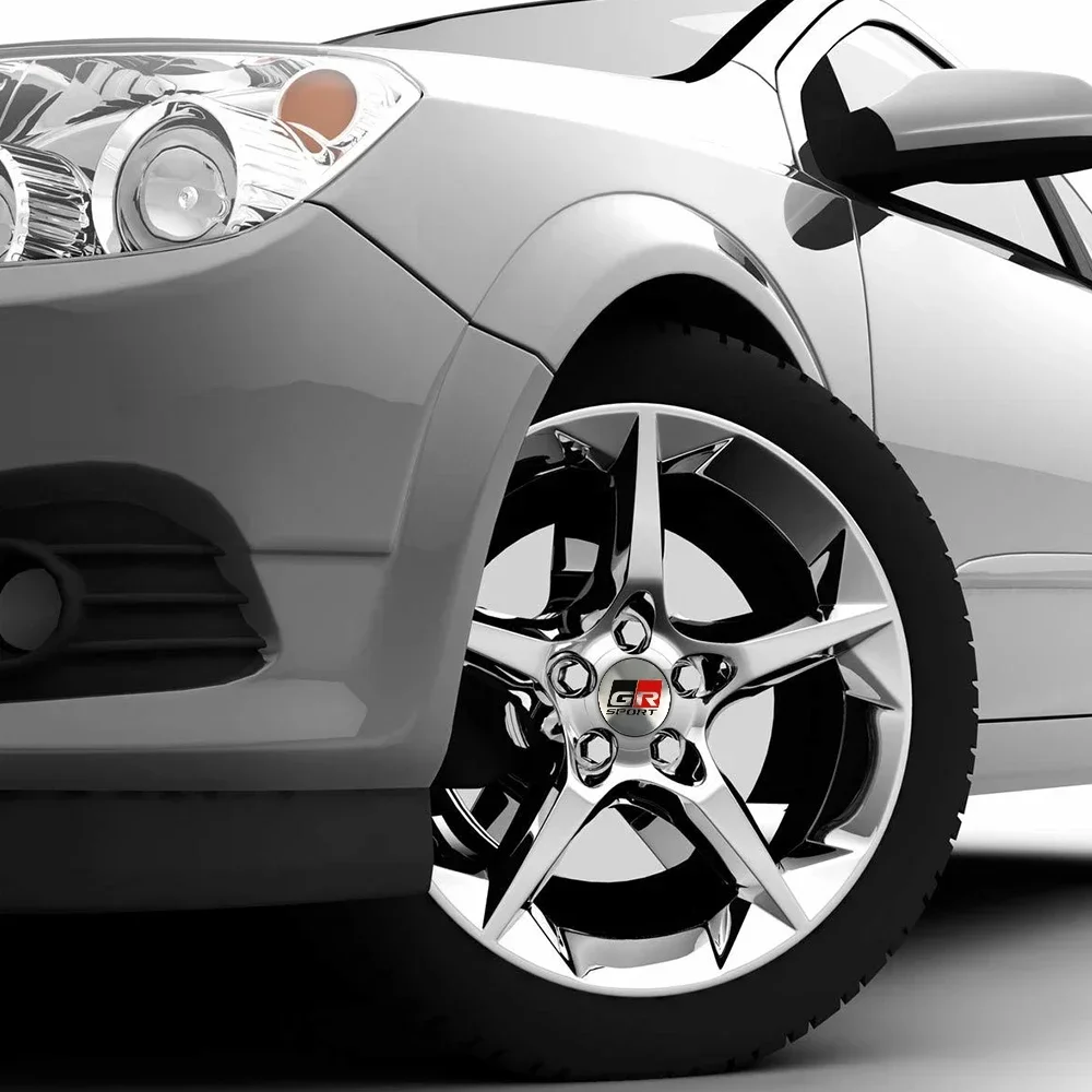 4Pcs 56MM Car Styling Aluminum Wheel Center Hub Caps Stickers For Toyota Rav4 Corolla Camry Aqua Yaris Cross Auris TRD GR Sport view 6