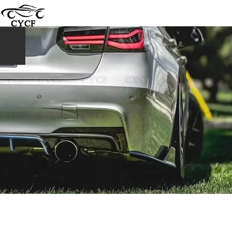 FD Style Carbon Fiber Rear Bumper Wrap Corner Diffuser Side Spoiler For BMW 3 Series F30 F35 M-Tech M-Sport 2013-2019 - Image 6