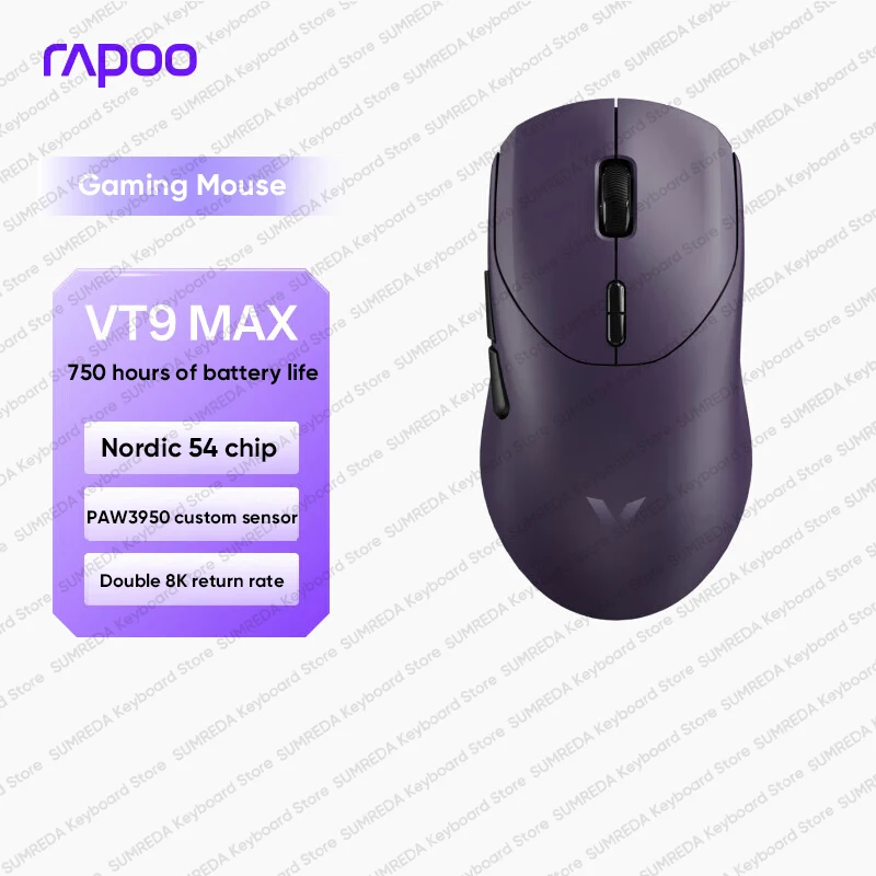 

RAPOO VT9 Max Gen2 Wireless Gaming Mouse PAW3950 PAW3398 8KHz Nordic54L15 Master Flagship performance Gaming Mouse For FPS Gamer