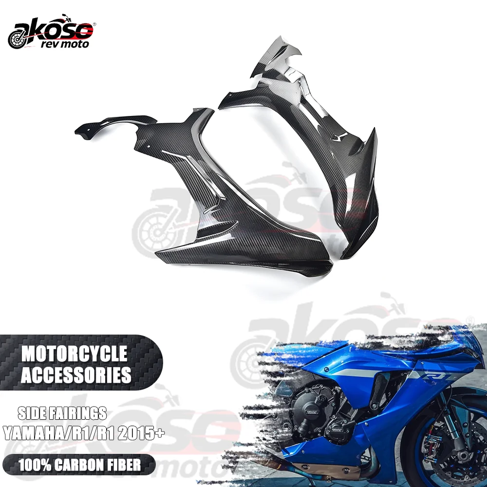 

Upper Side Fairings Motorcycle Accessories Carbon Fiber Panels Cowling Modified For Yamaha R1 R1M 2015 2016 2017 2018 2019 Parts