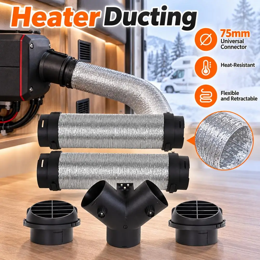 Composite Aluminum Foil Corrugated Ventilation Pipe Extendable Smoke Exhaust Pipe Air Heating Hose For Parking Heater 75mm