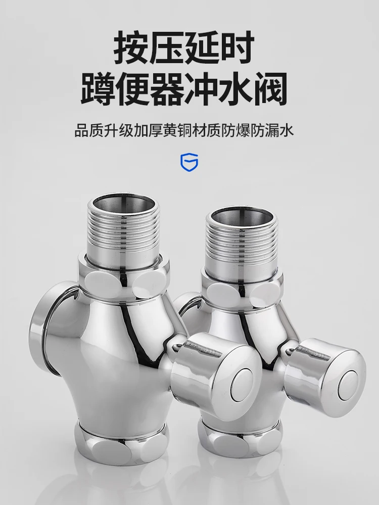 Squat toilet hand press test flushometer, toilet squat pit valve, squat toilet poop delay valve