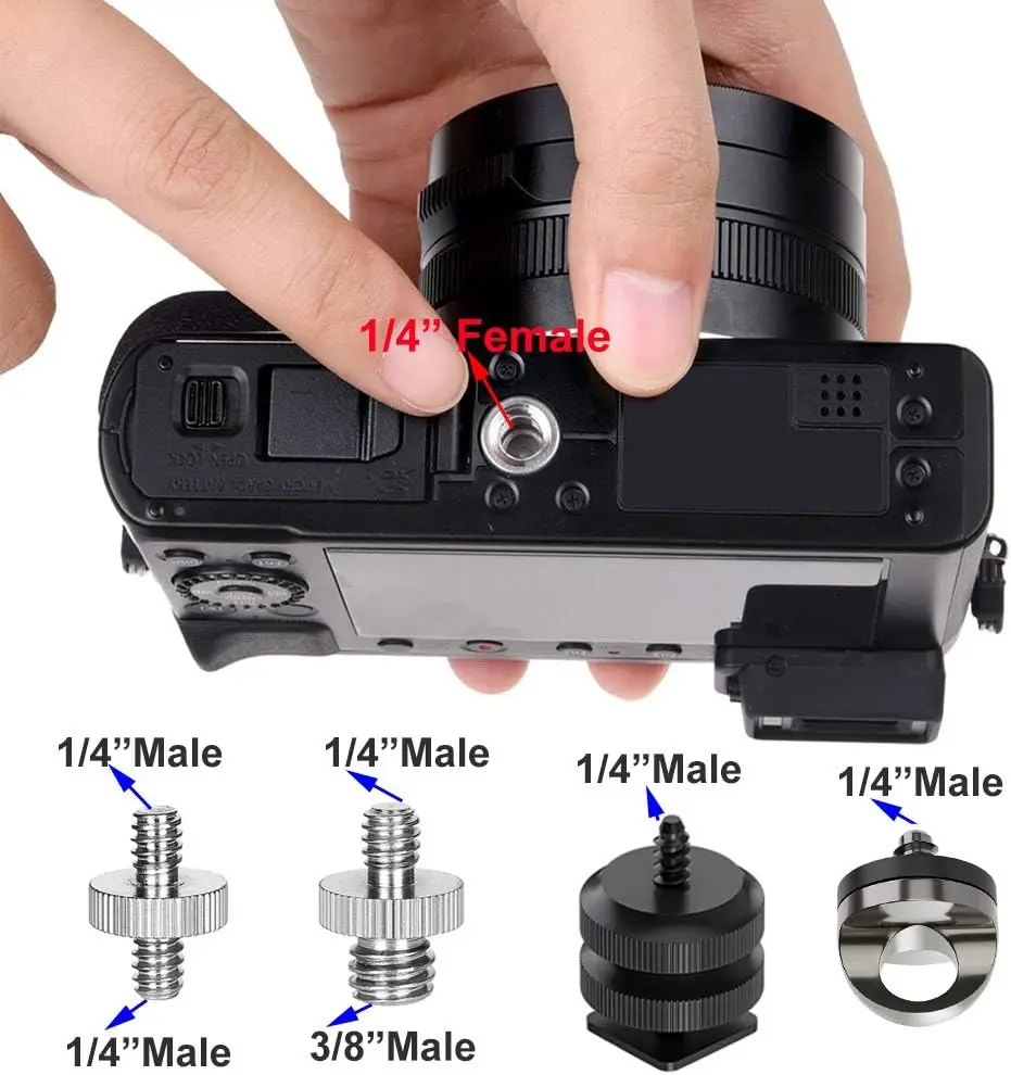 26Pcs 1/4 Inch and 3/8 Inch Converter Threaded Screws Adapter Flash Shoe Mount for DSLR Camera/Tripod/Monopod/Ballhead/Flash