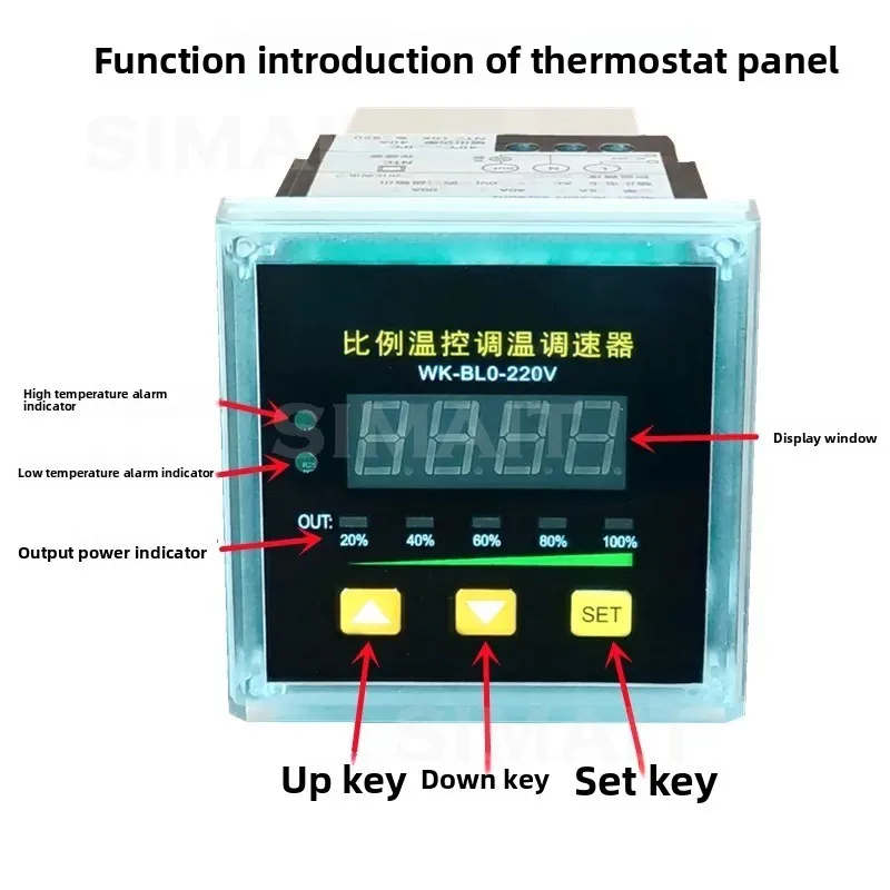 AC220V SCR Stepless Fan & Motor Speed Controller, Automatic Temperature Control Voltage Regulator Thermostat