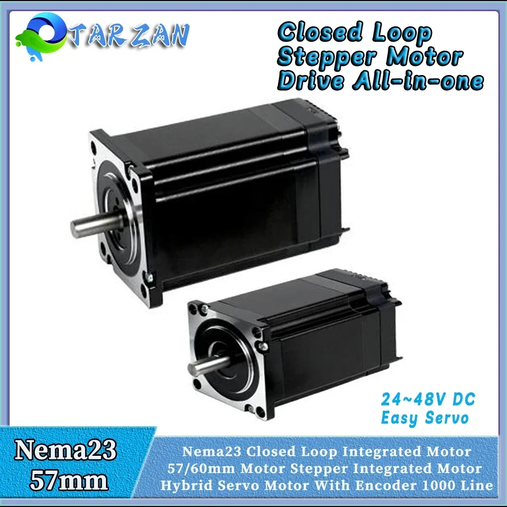 

Closed Loop Stepper Motor Drive All-in-one Encoder Hybrid Servo 8mm Shaft Nema23 57/60mm Motor Stepper Integrated Motor 1000Line