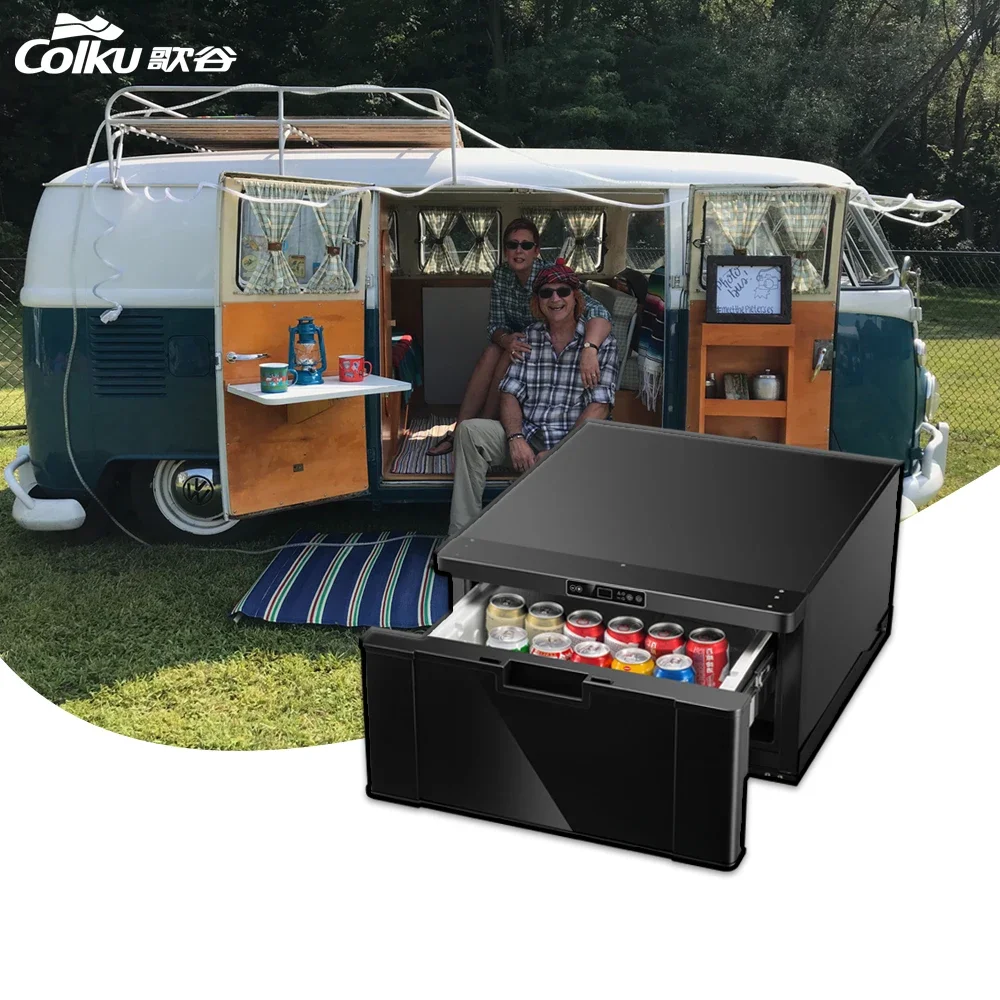 12V 24V New Design Portable Outdoor Using 40L Drawer Car Refrigerator Fridge for caravan