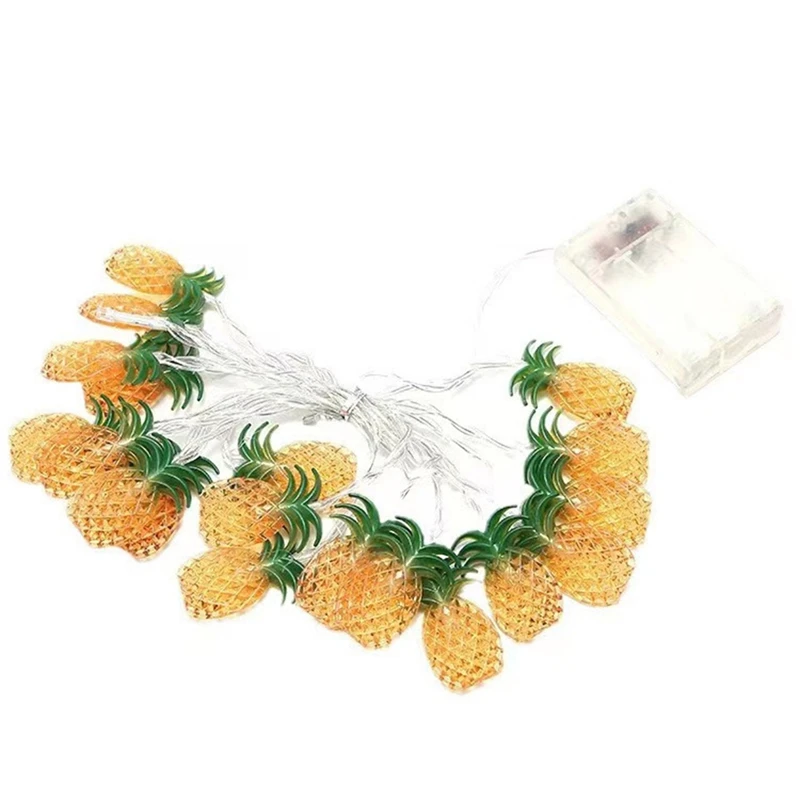 B69C-3Set Pineapple String Lights Hawaiian Decorations Tropical Luau Pineapple String Lights For Summer Holiday Party