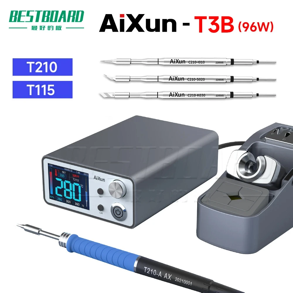 AIXUN T3B Intelligent Soldering Station With T115/T210 Series Handle Welding Iron Tips Electric Set for SMD BGA Repair NTY