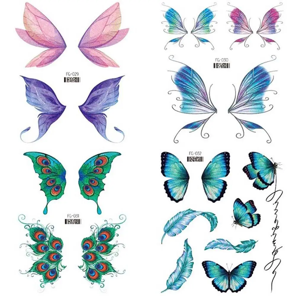 Body Art Glitter Butterfly Face Thigh Flowers Tattoo Stickers Temporary Tattoos Wings Fake Tattoo Butterfly Tattoo Stickers