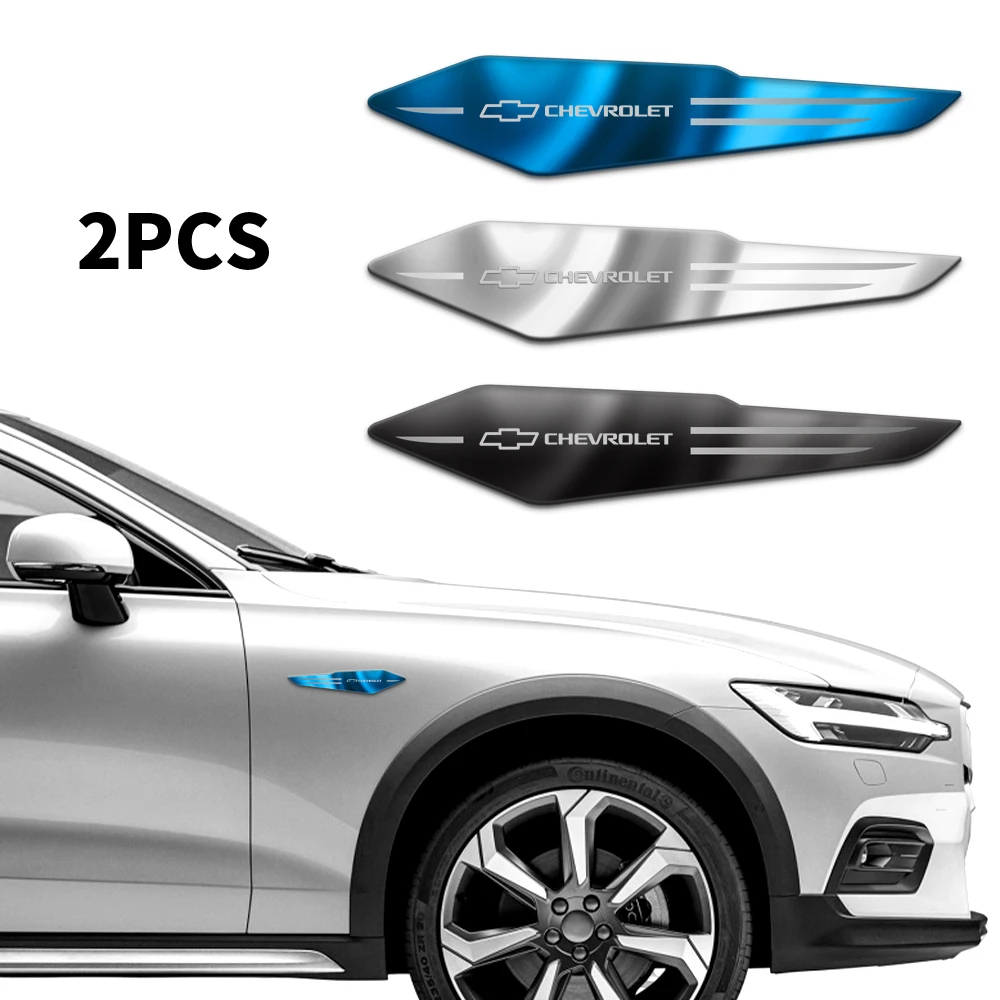 2pcs Reflective Car Emblem Fender Side Blade Stickers Auto Refit Accessories For Chevrolet Captiva Lacetti Cruze Camaro Cavalier