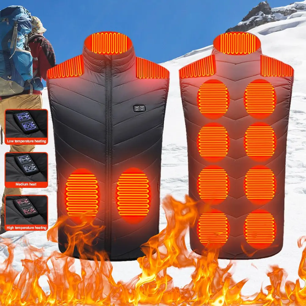 

Unisex USB Waistcoats Winter Warm Jacket Heating Thermal Warm Clothes Heated Vest Heating Jacket