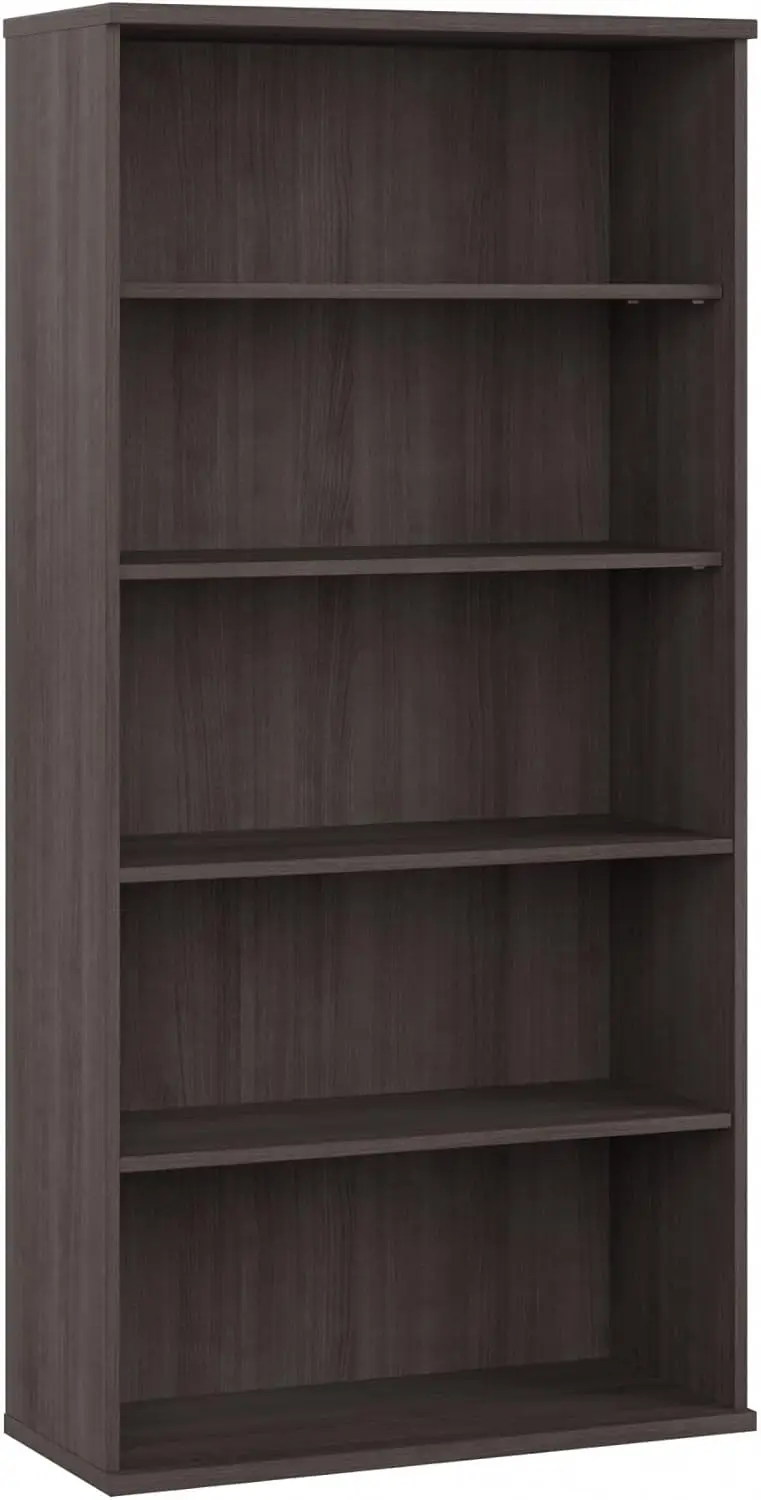 Business Furniture Studio C Tall 5 Shelf Bookcase in Storm Gray, Large Bookshelf for Home or Professional Office