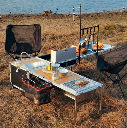 Gorąca sprzedaż Outdoor Przenośny mobilny stół kempingowy z tworzywa sztucznego