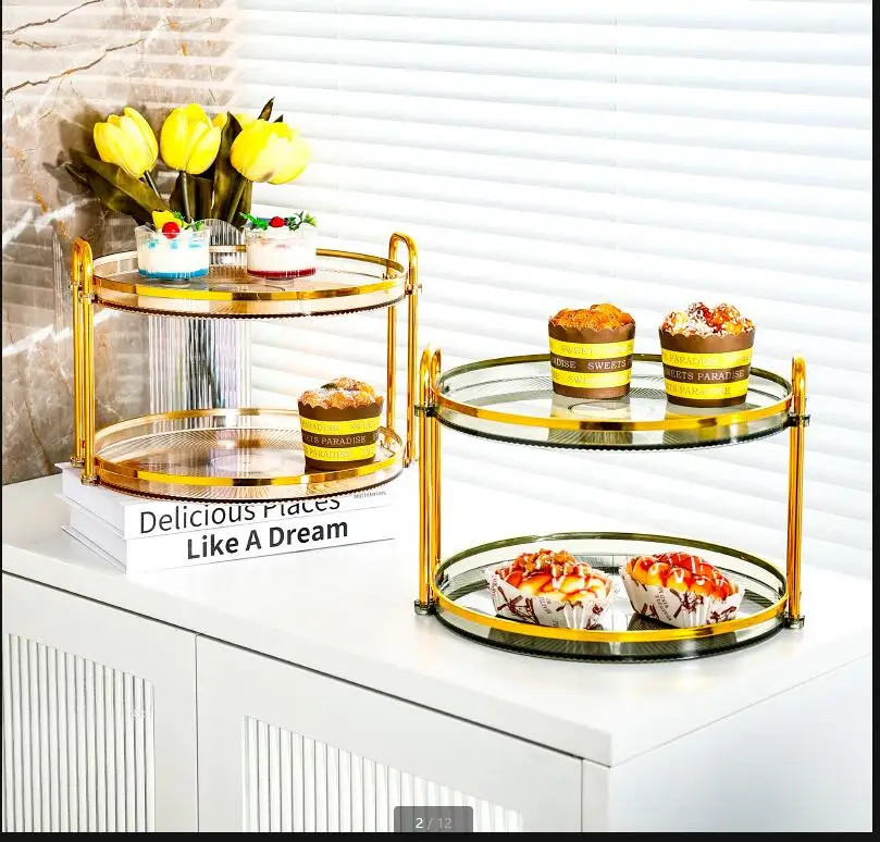 Multilayer Acrylic Cake Pan Dessert Plates Fruit Plate Snack Bread Dim Sum Dish Refreshment Tray Dried Bowl