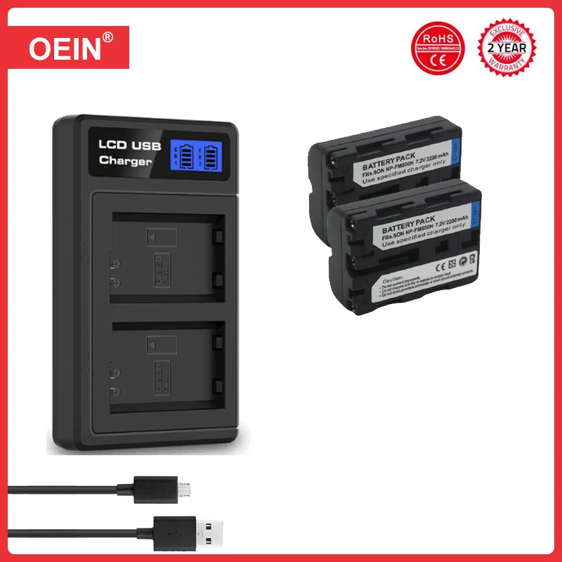 4Pcs 2200mAh NP-FM500H NP FM500H NPFM500H Camera Battery For Sony A57 A58 A65 A77 A99 A550 A560 A580 Battery L50