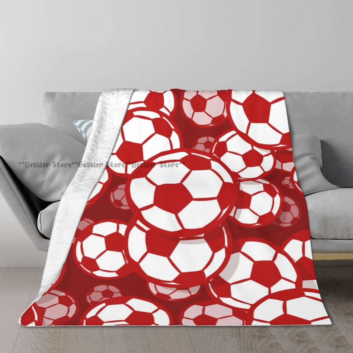 Flannel Blanket Football Soccer Ball Soft Fleece Blanket Bedspread Cover for Bed Sofa Home Decor