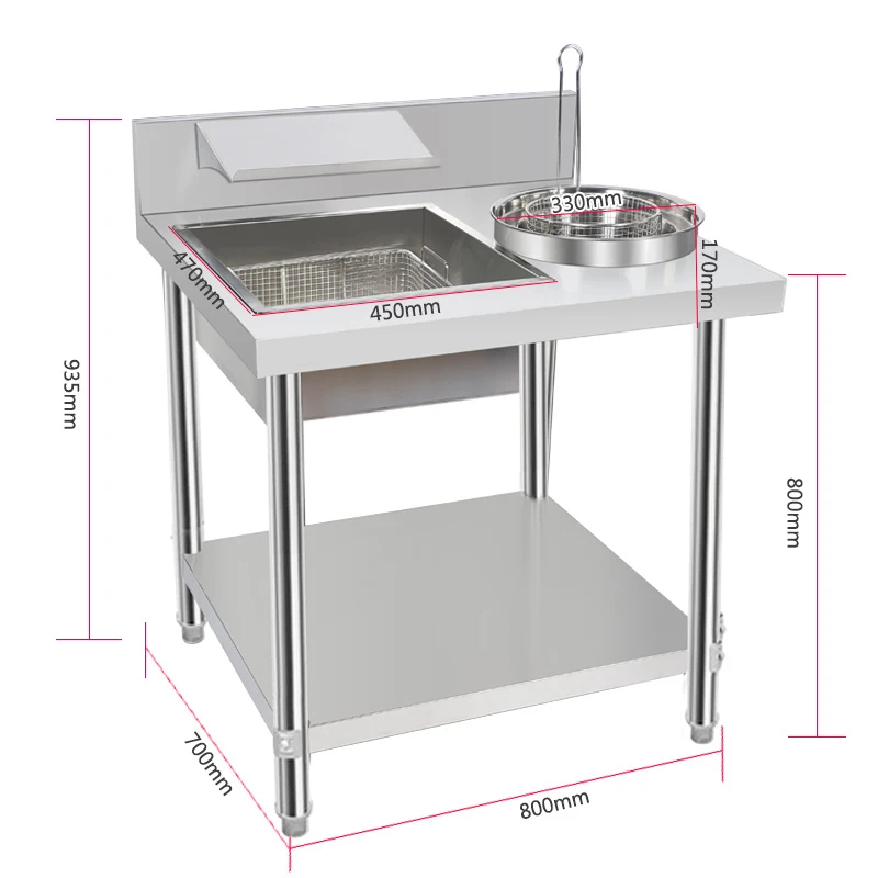 WK-800 Broodtafel Commerciële roestvrijstalen paneertafel Gebakken kip Broodmachine Burger Shop-apparatuur