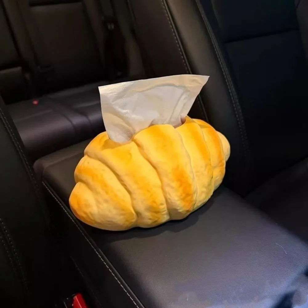 Tabletop Decor Realistic Croissant Tissue Box Food Themed Funny Tissue Box Holder Decorative Bread Shaped Tissue Box Kitchen