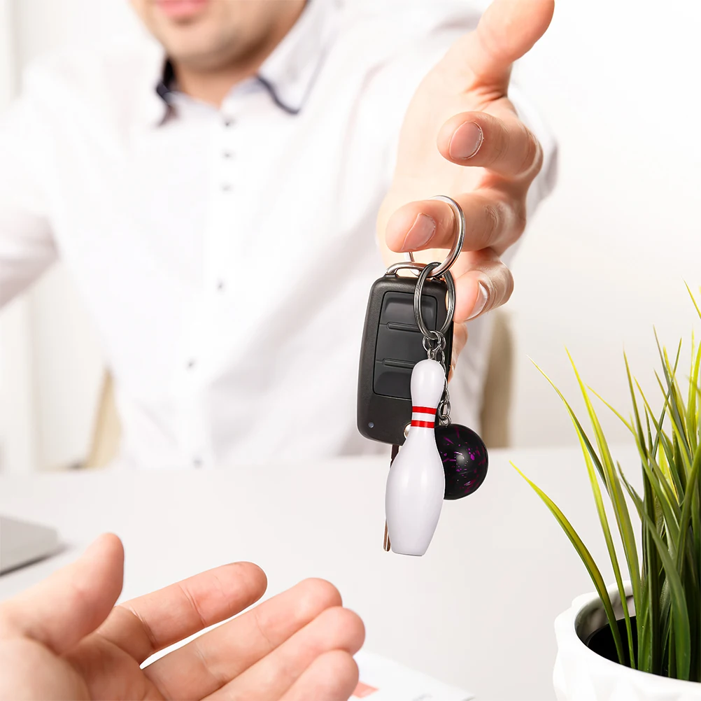 

12 Pcs Bowling Keychain Backpack Bag Gift Basketball Charms Bulk Metal Mini