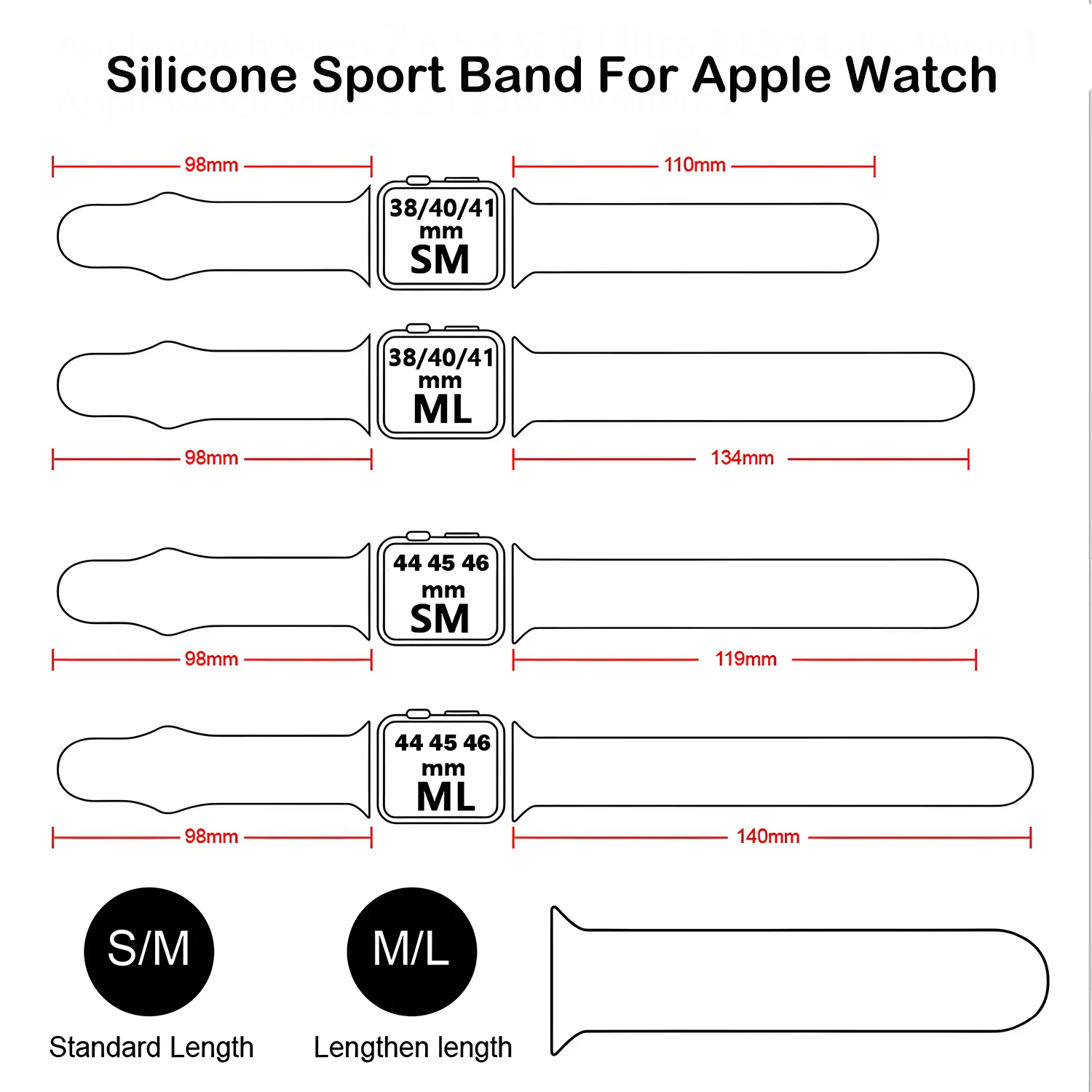 Original Silikonarmband für Apple Watch Band 46 mm 42 mm 41 mm 45 mm 40 mm 49 mm Armband Iwatch Serie 11 10 9 7 4 5 6 8 SE Ultra 2 3 – Detail 1