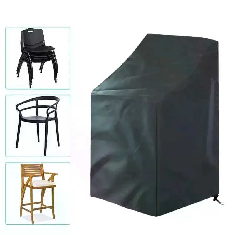 1Pcs Waterproof Oxford Garden Furniture Covers 65x65x70x120cm Garden Stacking Chair Cover Stackable Outdoor Chairs Covers