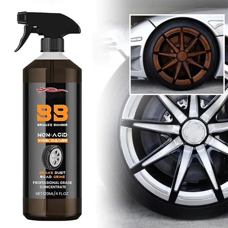 120ml Wheel Cleaner Strong Non Acidic TruckWheel Metal Dust Remove Removal Spray Chemical Auto Detail Cleaning Kit Rust Car