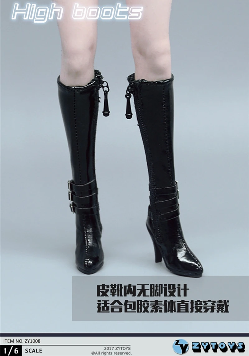 ZYTOYS ZY1008 1/6 Scale Female High Boots Hollow Shoes Model Fit 12'' TBL PH JO Soldier Action Figure Body Dolls