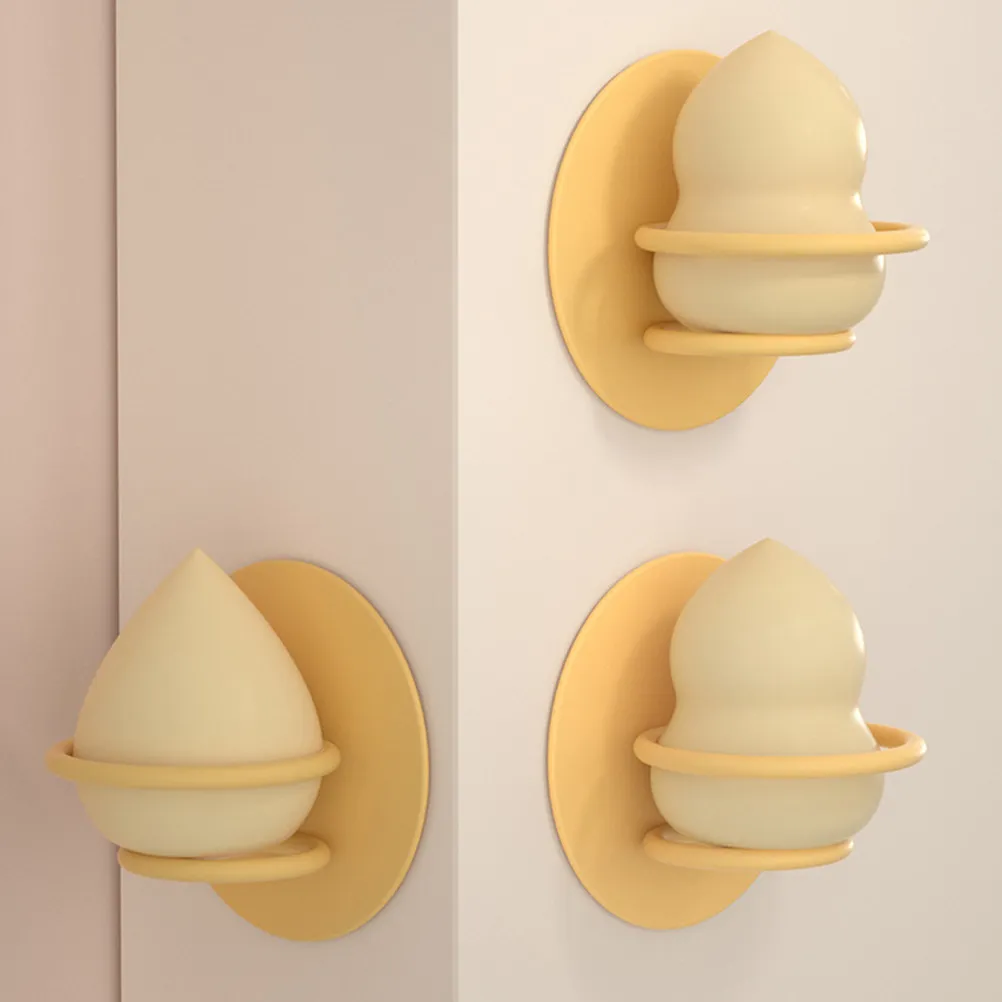 3Pcs Makeup Sponge Holder Wall Mounted Carbon Steel Sponge Egg Rack Powder Puff Storage Stand for Makeup Organizer Ventilated