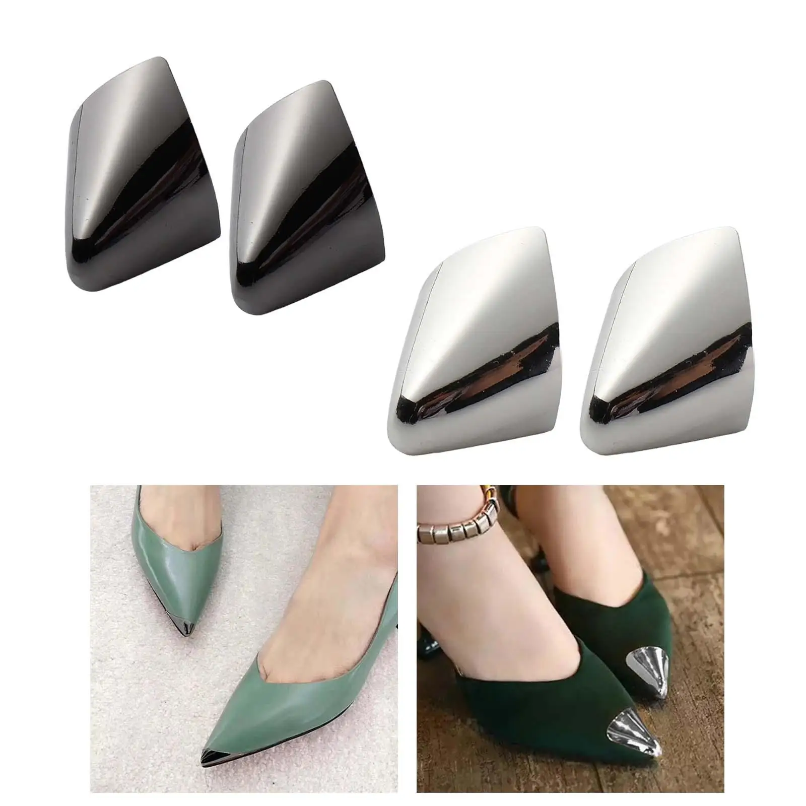 2 Pieces Metal Shoes Pointed Protector Repair Durable Elegant Supplies Accessories Women High Heels Toe Cap for Shoes Protection