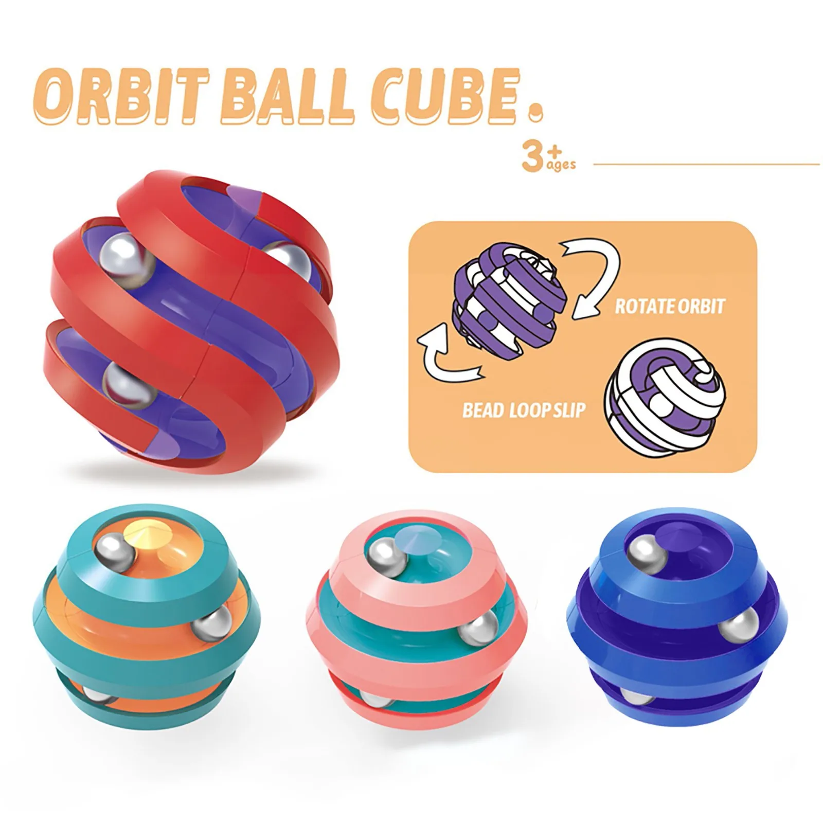 Rotating Track Magical Bead Orbit Ball Fingertip Decompression Infinity Cube Spinner Relieve Stress Puzzle Deform Toy Gifts