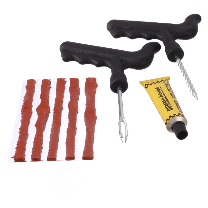 Комплект для ремонта шин, полоски для аварийного ремонта шин, клей, набор пробок для бескамерных шин для грузовиков, мотоциклов, аксессуары