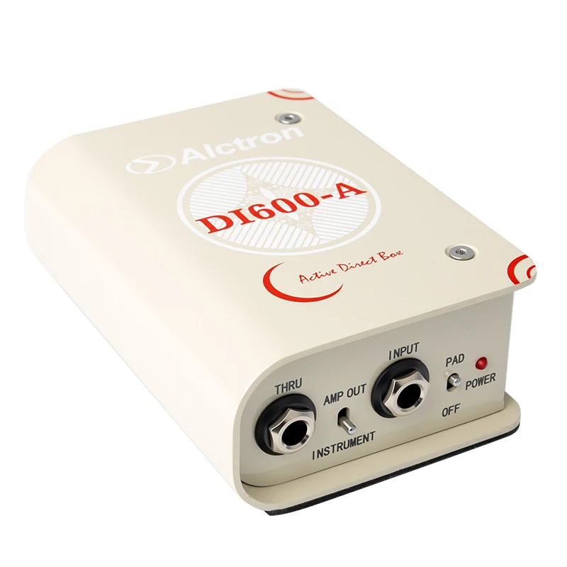 Alctron DI600 Active DI Box مع استجابة تردد واسعة النطاق ولوحة -20 ديسيبل لتوازن الصوت وتقليل التشوه
