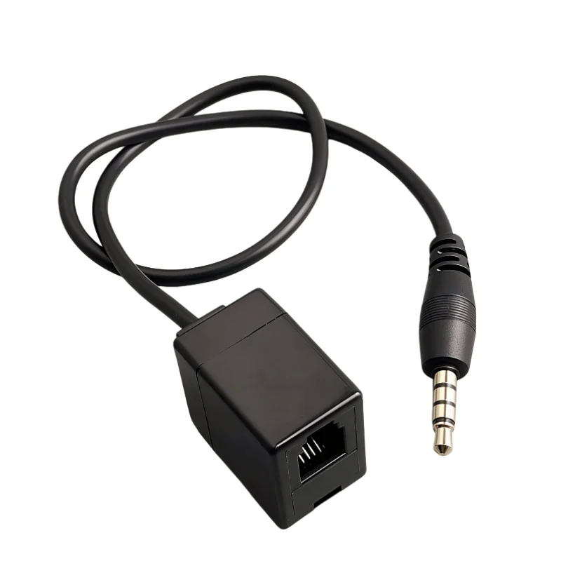 1/2PCS 3.5MM to RJ9 Telephone Wiring 4P4C Earphone Converter PVC Jacket Female Extension Cable Phone Cable Male Adapter 50CM