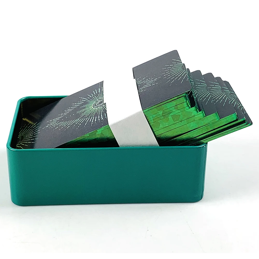 صندوق من القصدير عالي الجودة التعبئة 78 بطاقة بطاقة التارو مصير العرافة لعبة الحفلات العائلية ، ألعاب الهالوين وعيد الميلاد