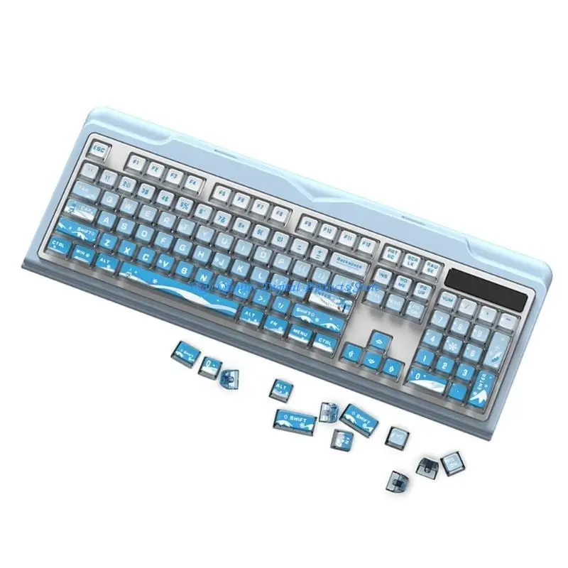 

U2JE 116Keys PBT Backlit Keycaps for Mechanical Keyboards Snow Pattern Translucently