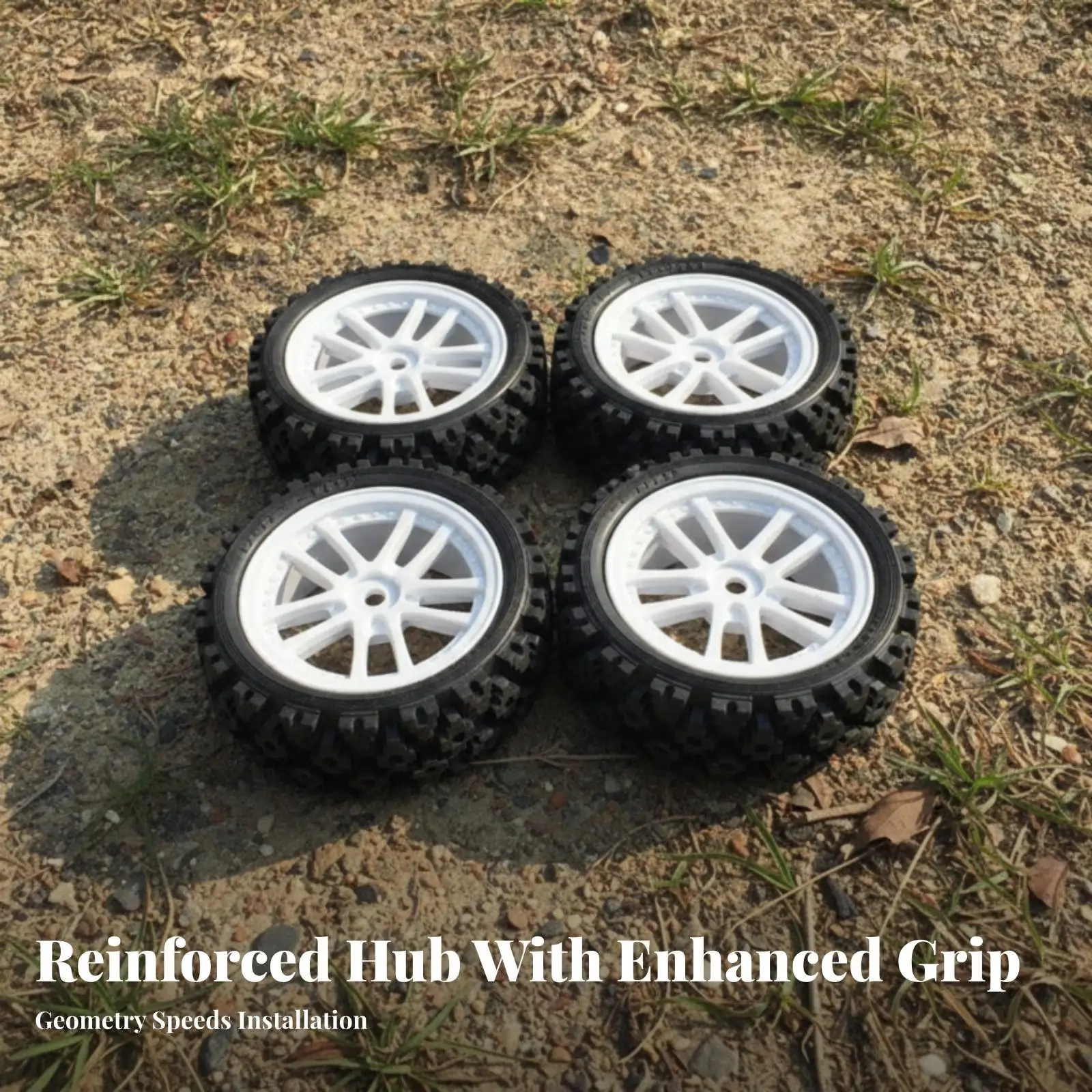 RC Car Wheel Hub Rally Racing Replacement Parts for 1 8 Scale Buggy with Textured Rubber Tire and Nylon Rim