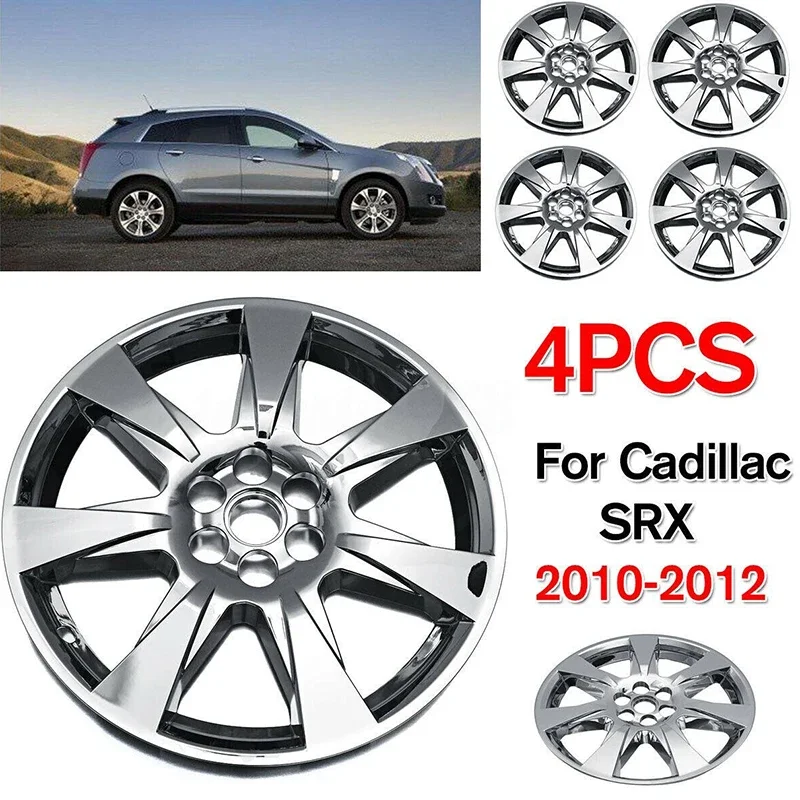 4Pcs 20inch Chrome Wheel Hub Caps Protection Cover Wheels Hub Full Rim Cover For Cadillac SRX 2010-2012