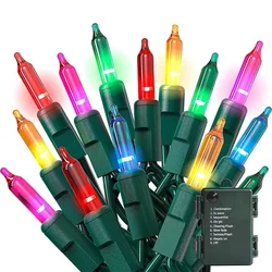 PAMNNY New LED 5/10M Christmas String Lights Battery Operated Wedding Garland Fairy Lights for Xmas Tree Garden Party Decoration
