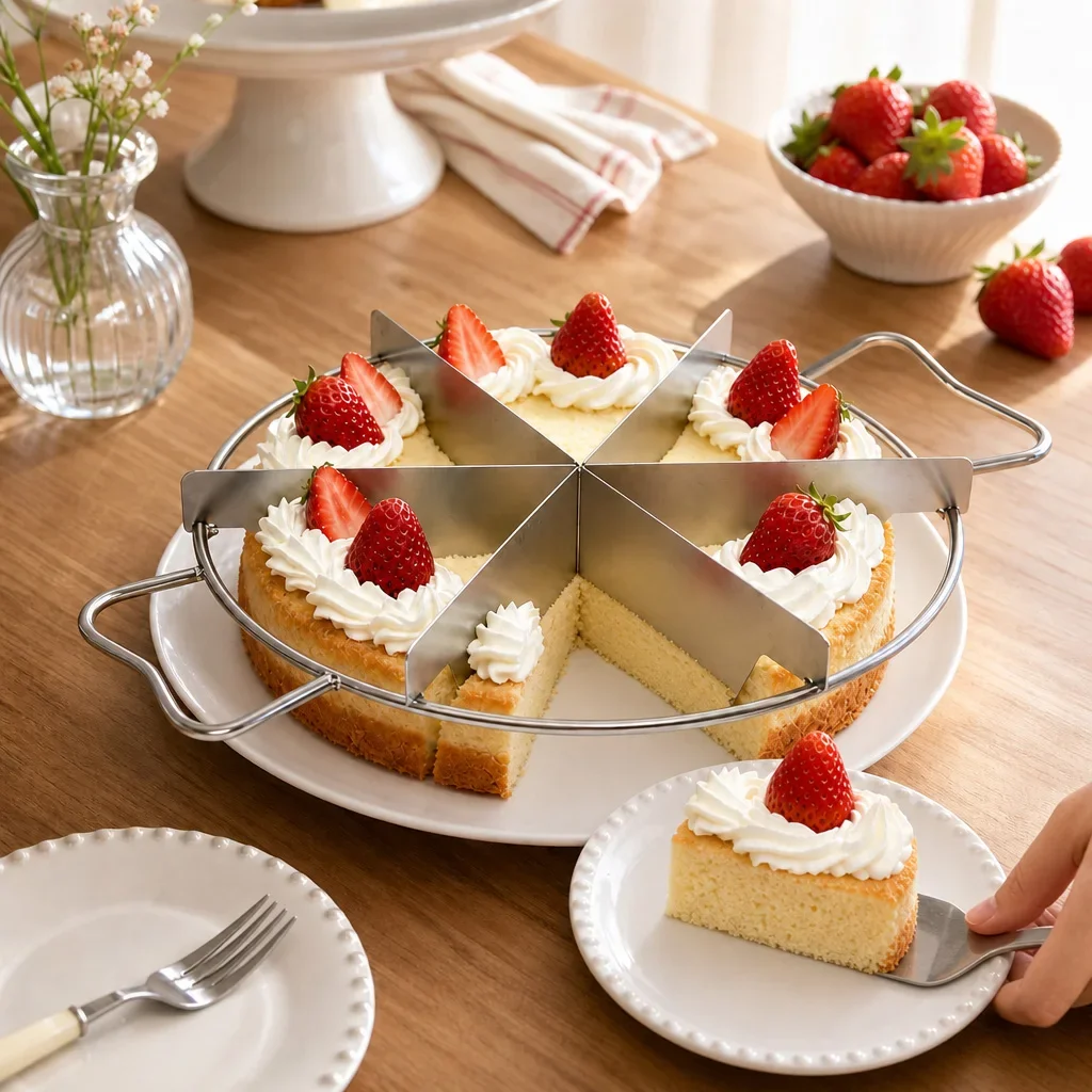 Stainless Steel Pie Cutter Double Handles 6/8/10 Slice Pizza Cake Divider Even Portion Slicer Pastry Marker Baking KitchenGadget