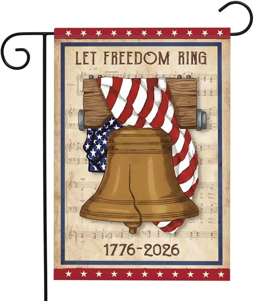 250 Anniversary USA Flag - Let Freedom Ring Patriotic Flags, Rustic USA 250th Anniversary Flag, 1776-2026 Semiquincentennial GGO