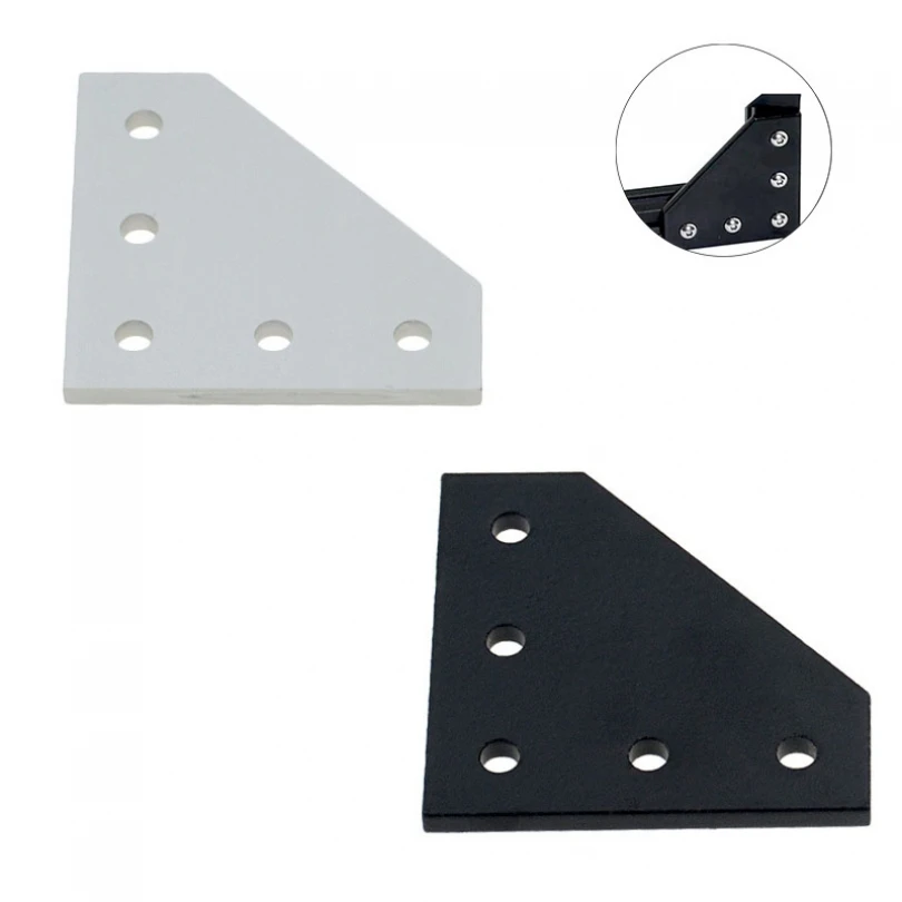 2020 Series 5 Hole L Shape 90 Degree Corner Bracket Outside Joint Plates for 20 x 20mm Series Aluminum Extrusion Profile