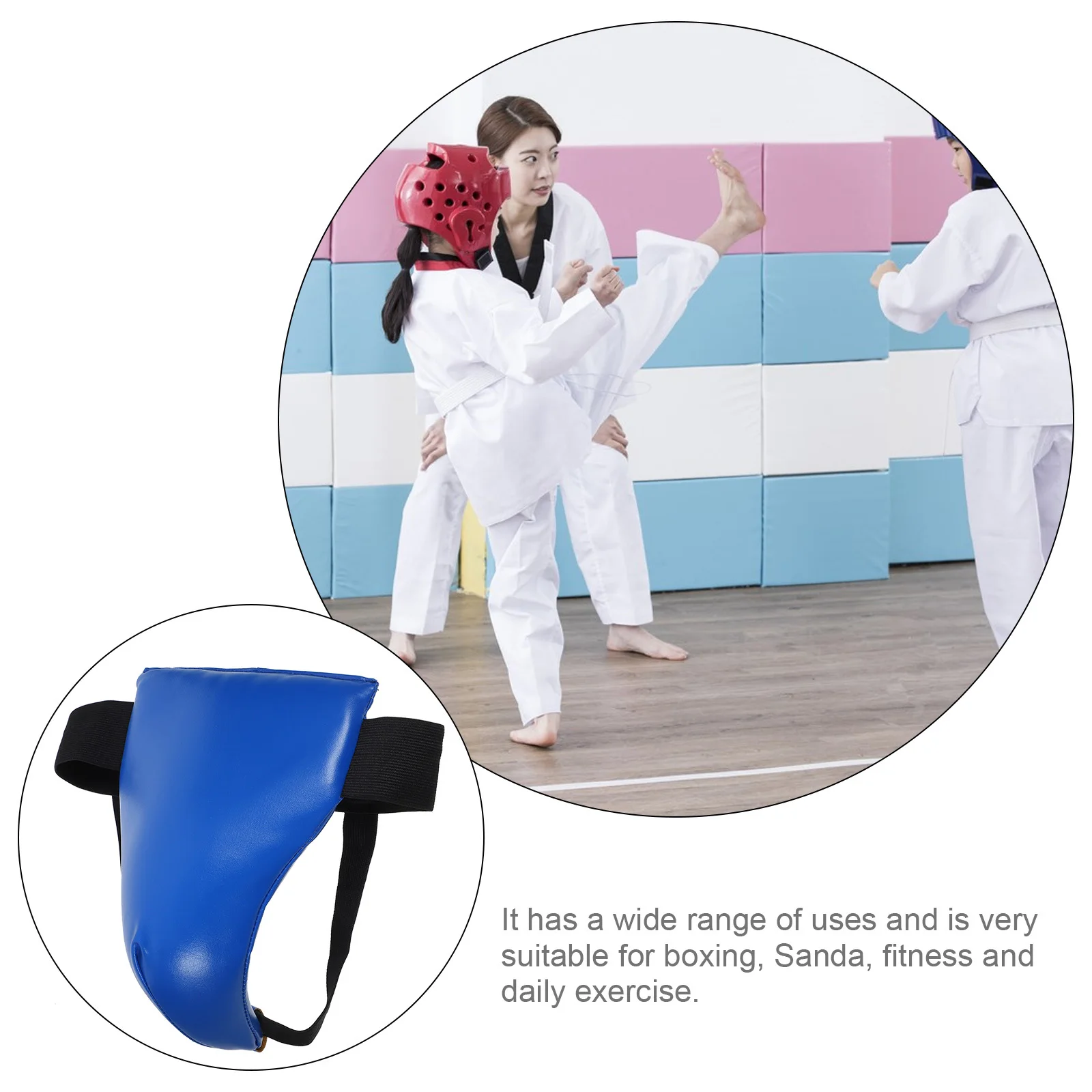 

Children Crotch Guard Pu Abs Sponge Durable Comfortable For Boxing Fitness Training Reusable Groin Protector Portable