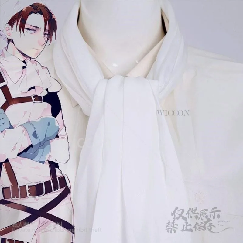 Anime Attackk on Titann Levi Ackerman Mikasa white neckerchief red scarf saliva towel cosplay costume performance Role Halloween