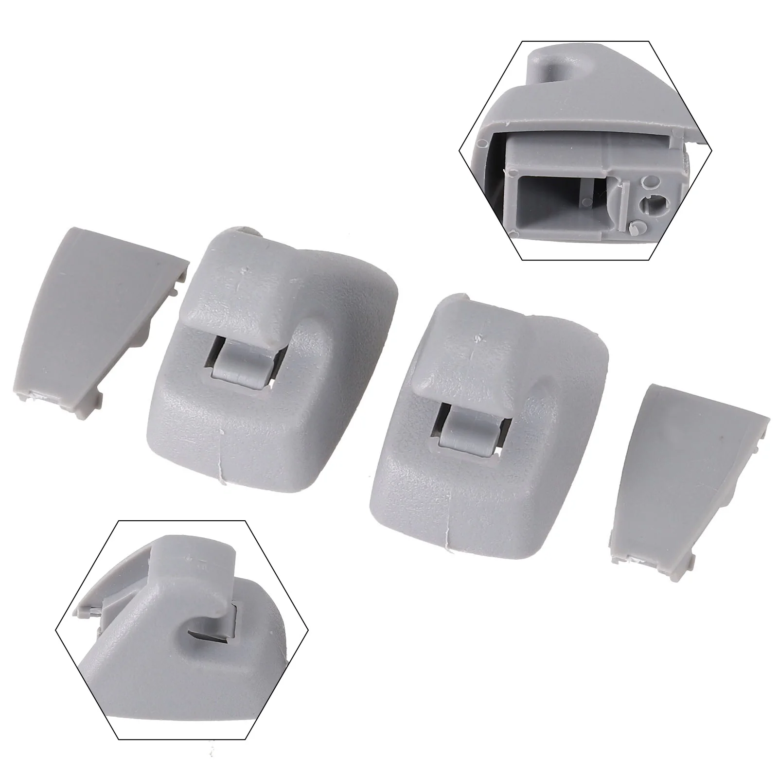 Car Sun Visor Fixing Clip For G&M Front 95994975 Gray Retainer Set Of 2 Support Clip W/ Hook 37mm X 24mm X 30mm